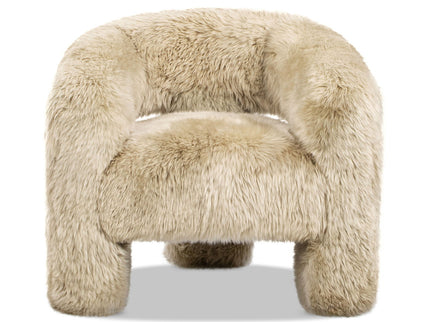 Avalon - Genuine Sheepskin Fur Split Barrel Back Accent Chair - Natural Blonde