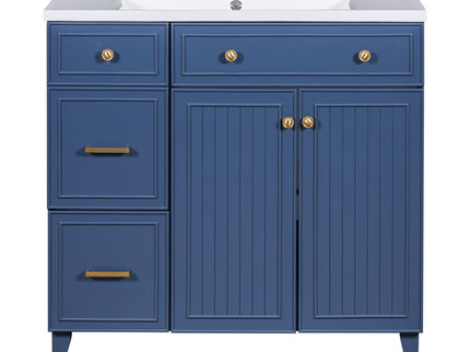 Bathroom Vanity With Sink, Soft Close Doors, Adjustable Shelves