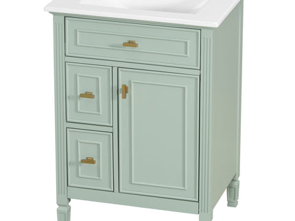 Modern Bathroom Vanity With Sink, Flip Drawer, 2 Drawers, Adjustable Shelf