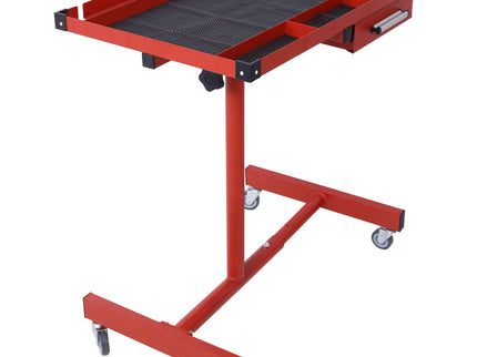 Adjustable Tear Down Work Table With Drawer For Garages, Repair Shops, And Diy, Portable, (4) 2.5" Swivel Casters, 220 Pound Capacity, Rubber Corners, Heavy Duty Steel
