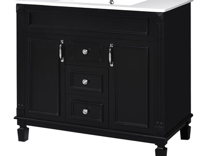 Bathroom Vanity With Top Sink, Basin On Cabinet With 2 Soft Closing Doors And 2 Drawers