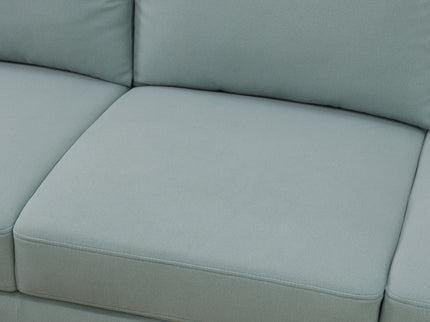 L - Shaped Sectional Sofa With Left Chaise & Ottoman - Pale Green