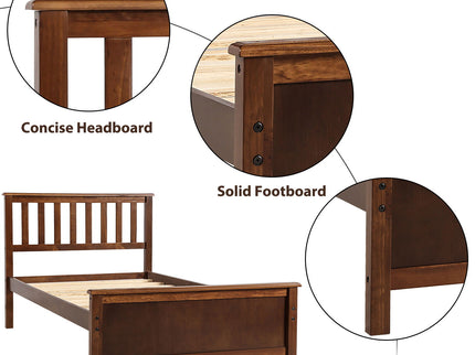 Platform Bed With Headboard, Footboard And Wood Slat Support