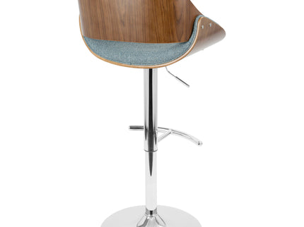 Fabrizzi - Mid Century Modern Adjustable Barstool With Swivel With Rounded T Footrest (Set of 3)