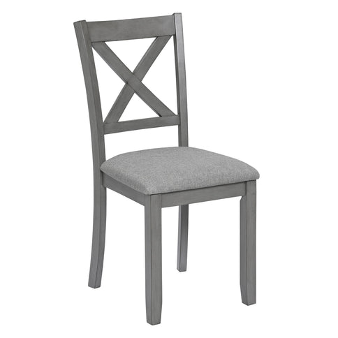 5 Piece Dining Table Set With 4 Chairs For Kitchen - Gray