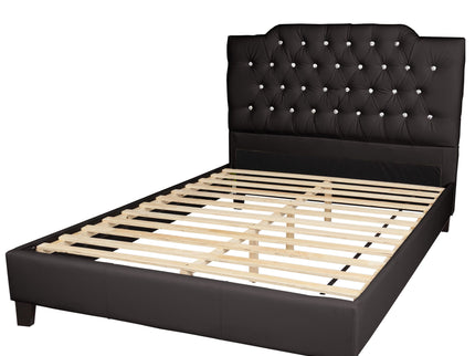 Modern Bed Frame With Tufted Upholstered Headboard