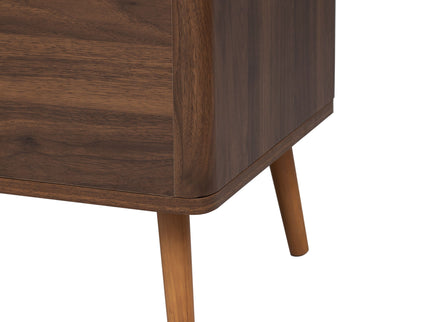 TV Stand With 2 Drawers, Media Console Table For TVs Up To 80'' For Living Room - Walnut