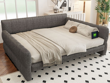 Upholstered Platform Bed With USB Charging