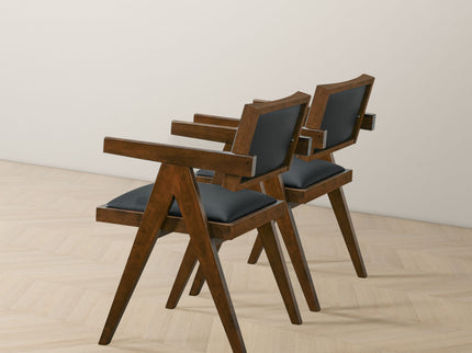 Athena - Dining Chair (Set of 2) - Black / Brown