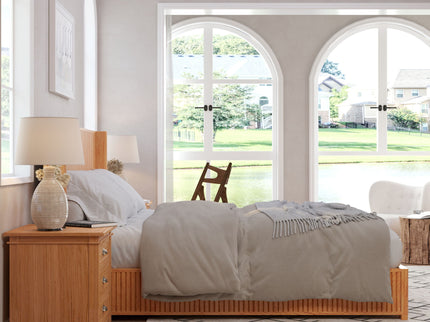 Platform Bed Frame With Headboard, Floor Standing Design