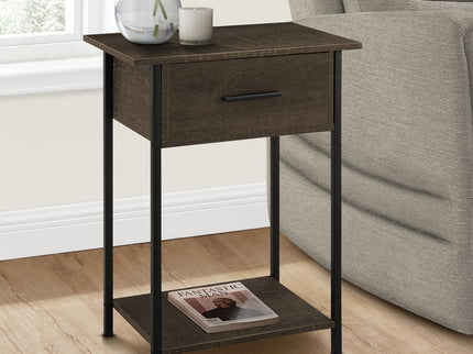 Contemporary 2 Tier Accent Table With Storage Drawer