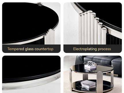 Round Table With Double Layer Storage