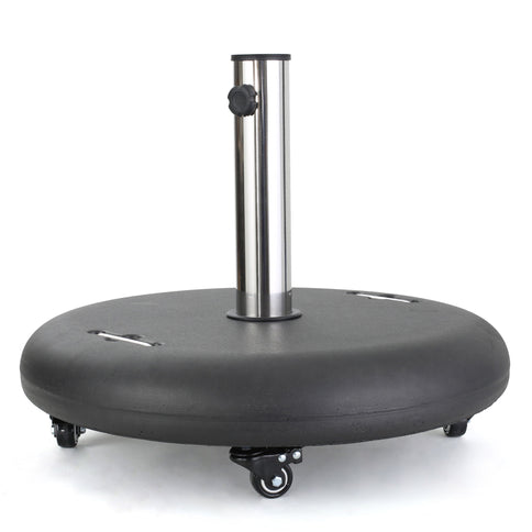 Wheelie - Round Umbrella Base With Stainless Steel Holder