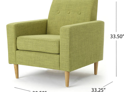 Nebulize - Upholstered Fabric Club Chair With Button Tufted And Square Off Arm And Back