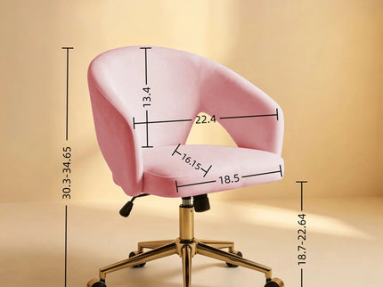 Ty - Office Adjustable Swivel Chair With Lumbar Support - Pink