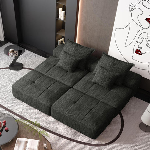 Modern Oversized Diy Combination Modular Sectional Sofa With Pillows