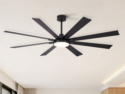 Large Ceiling Fan With Dimmable LED Light 8 Blades Remote Control, Reversible DC Motor