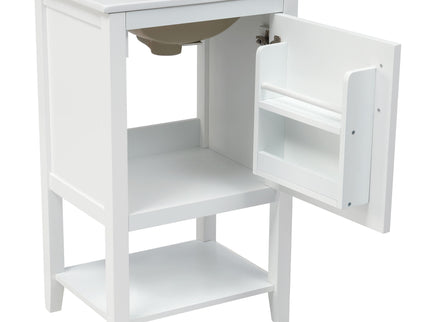 Modern Bathroom Vanity With Sink, Soft-Closing Door And Open Shelf