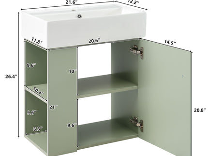 Modern Floating Bathroom Vanity With Ceramic Basin Perfect For Small Bathrooms