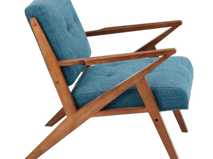 Lounge Chair With Tufted Upholstery And Solid Frame