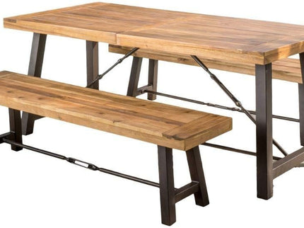 Catriona - 3 Piece Wood Outdoor Dining Set - Teak