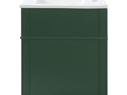 Wall Mounted Bathroom Vanity With Tip Out Drawer And Open Back Design