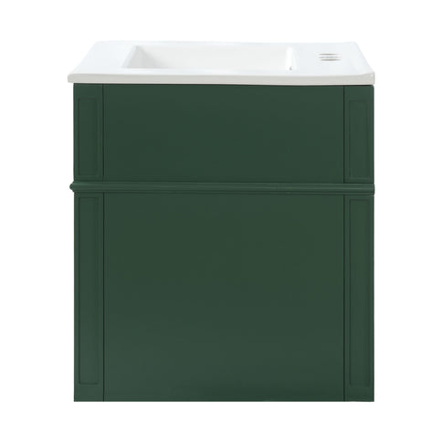 Wall Mounted Bathroom Vanity With Tip Out Drawer And Open Back Design