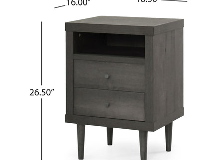 Nystrom - Mid Century Modern 2 Drawer Nightstand