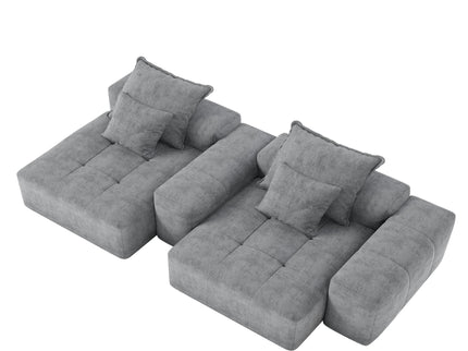 Modern Oversized Diy Combination Modular Sectional Sofa With Pillows