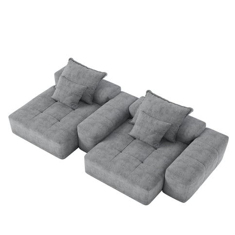 Modern Oversized Diy Combination Modular Sectional Sofa With Pillows