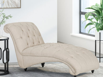 Chaise Lounge With Button Tufted Diamon Stitch
