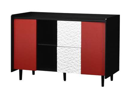 Modern Sideboard Buffet Cabinet With Doors And Unique Panel Styling