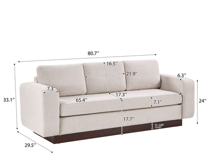 Modern 3 Seater Sofa, Living Room Couch