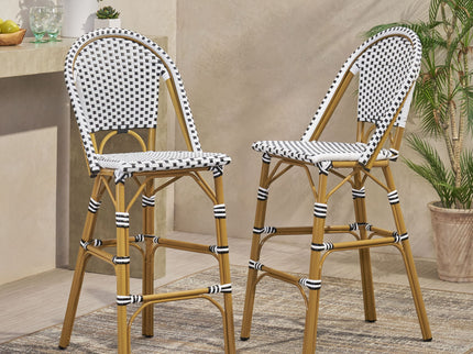 Outdoor Pe Rattan French Barstool Set