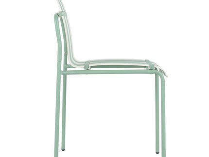Single Chairs With Color Blocking Design (Set of 4) - Haze Green / White