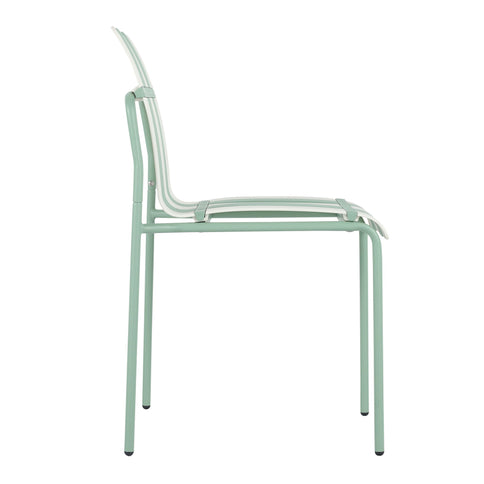 Single Chairs With Color Blocking Design (Set of 4) - Haze Green / White