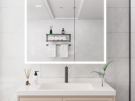 Bathroom Medicine Cabinet With Lights, LED Medicine Cabinet With Mirror, Lighted Medicine Cabinet With Defogger