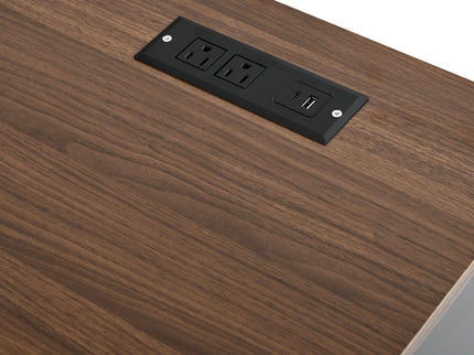 Space Saving L-Shaped Computer Desk With Keyboard Tray & Charging Stations