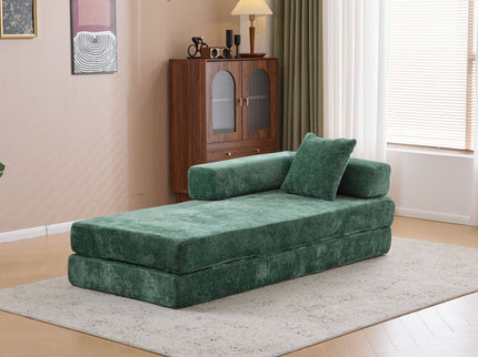 Convertible Floor Sofa Bed With Pillow Back Support Armrest