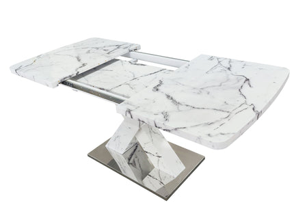 Modern Rectangle Dining Table With Stretchable TopAnd X Shape Legs