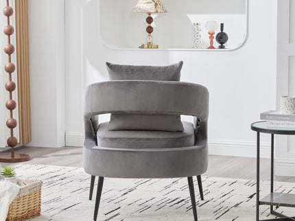 Open Back Accent Chair, Round Sofa Lounge Armchair