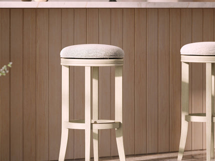 Backless Swivel Stool With Upholstered Seat