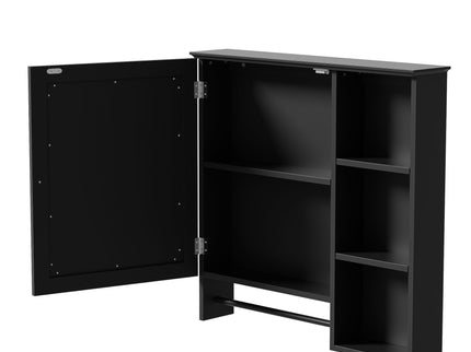 Wall Mounted Bathroom Storage Cabinet, Medicine Cabinets With Large Mirror Door, Adjustable Shelves And Three Open Storage Levels(Not Include Bathroom Vanity)