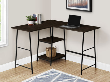 Computer Desk, Home Office, Corner, Storage Shelves, L Shape, Work, Laptop, Contemporary, Modern