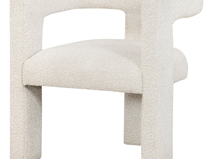 Verda - Upholstered Accent Side Chair In Soft With Rounded Open Back And 3 Leg Base - White