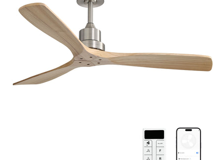 52" Smart DC Ceiling Fan With 3 Blades Reversible Silent Motor