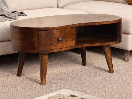 Wave Coffee Table With 1 Drawer