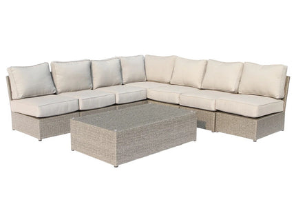 Comfortable Modern Patio Rattan Sectional Set With Cushions