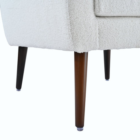 Modern Accent Chair, Arm Chairs For Living Room, Upholstered Mordern Armchair, Comfy Soft Padded Lounge Chair In Small Space, Bedroom, With Pillow, Solid Wood Leg