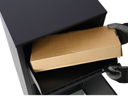 Large Package Delivery Parcel Mail Drop Box With Lockable Storage Compartment Heavy Duty Weatherproof For Express Mail Delivery For Home & Business Use - Black